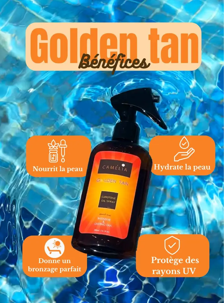 Macro produit GOLDEN TAN — texture huile